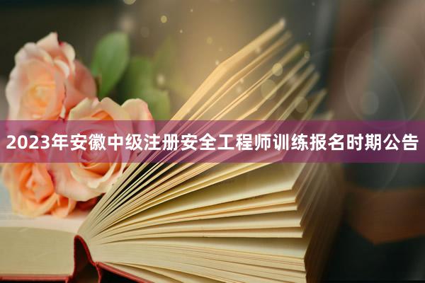 2023年安徽中级注册安全工程师训练报名时期公告