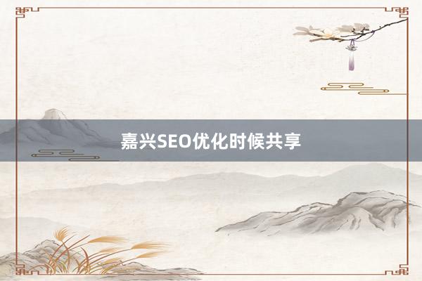 嘉兴SEO优化时候共享